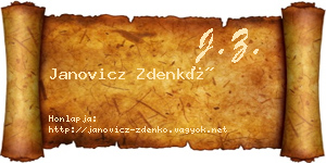 Janovicz Zdenkó névjegykártya